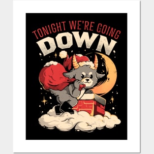 Tonight We re Going Down - Dark Funny Goth Devil Baphomet Christmas Gift Posters and Art